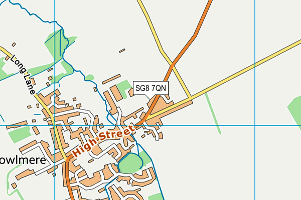 SG8 7QN map - OS VectorMap District (Ordnance Survey)