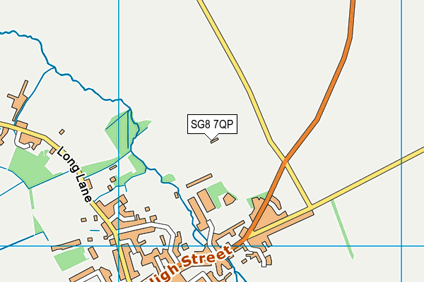 SG8 7QP map - OS VectorMap District (Ordnance Survey)