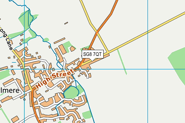 SG8 7QT map - OS VectorMap District (Ordnance Survey)