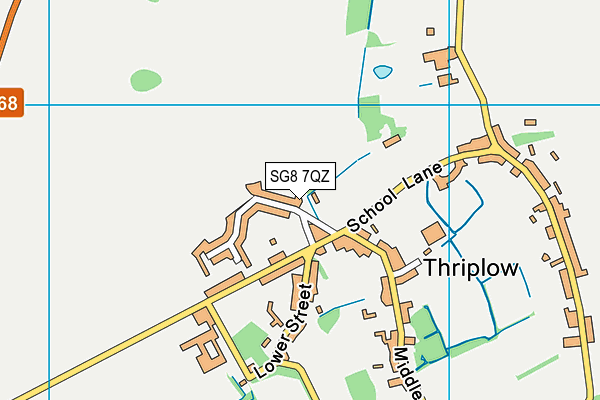 SG8 7QZ map - OS VectorMap District (Ordnance Survey)