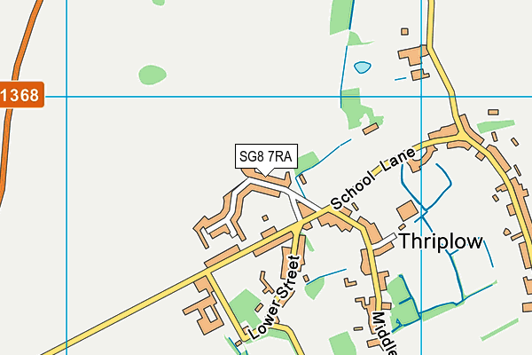 SG8 7RA map - OS VectorMap District (Ordnance Survey)