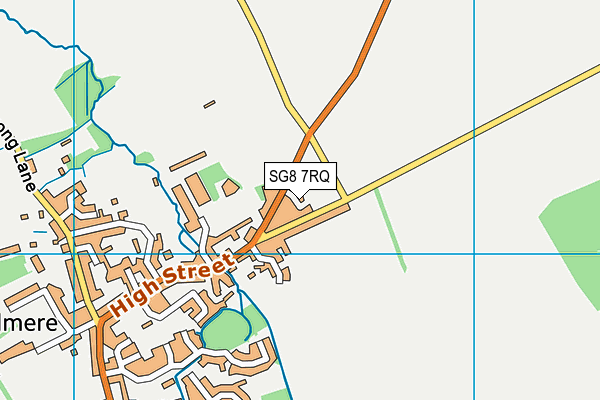 SG8 7RQ map - OS VectorMap District (Ordnance Survey)