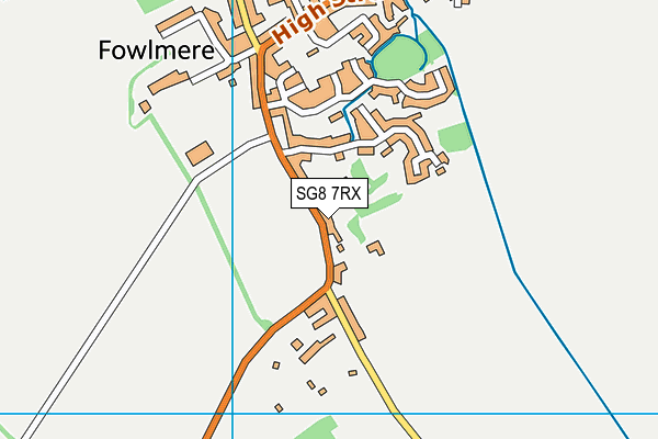 SG8 7RX map - OS VectorMap District (Ordnance Survey)