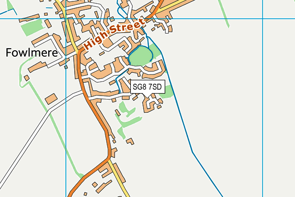 SG8 7SD map - OS VectorMap District (Ordnance Survey)