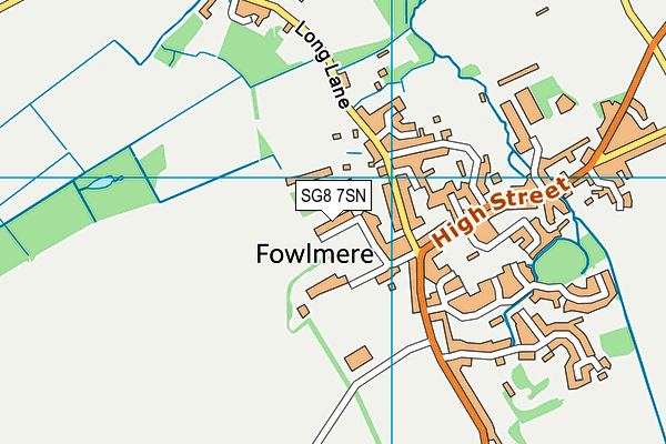 SG8 7SN map - OS VectorMap District (Ordnance Survey)