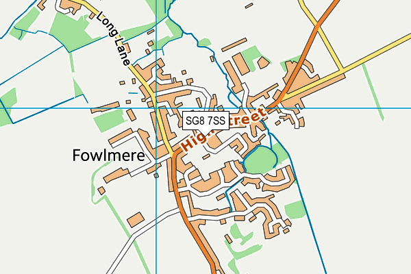 SG8 7SS map - OS VectorMap District (Ordnance Survey)