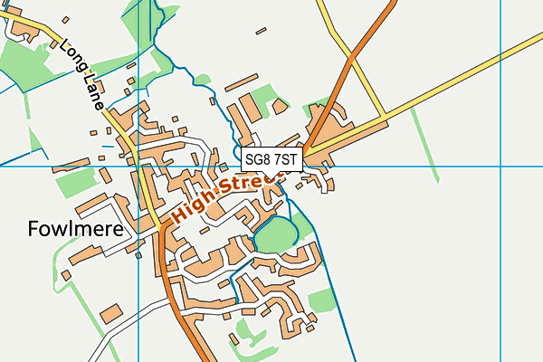 SG8 7ST map - OS VectorMap District (Ordnance Survey)