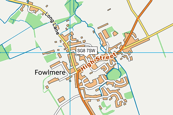 SG8 7SW map - OS VectorMap District (Ordnance Survey)