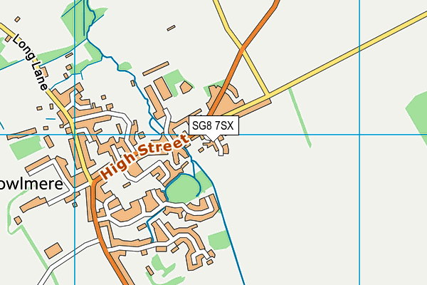 SG8 7SX map - OS VectorMap District (Ordnance Survey)
