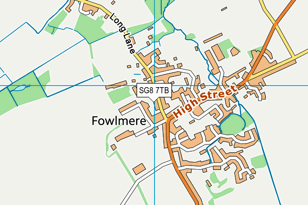 SG8 7TB map - OS VectorMap District (Ordnance Survey)