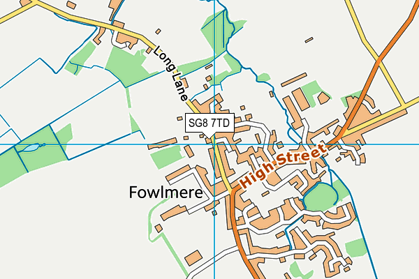 SG8 7TD map - OS VectorMap District (Ordnance Survey)