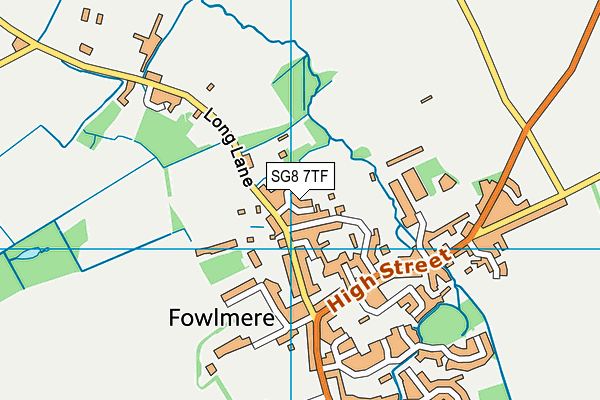 SG8 7TF map - OS VectorMap District (Ordnance Survey)