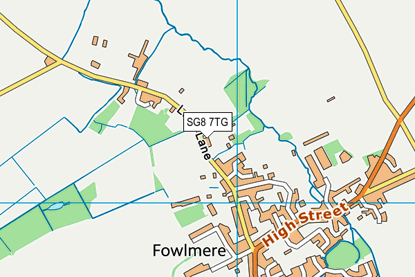 SG8 7TG map - OS VectorMap District (Ordnance Survey)