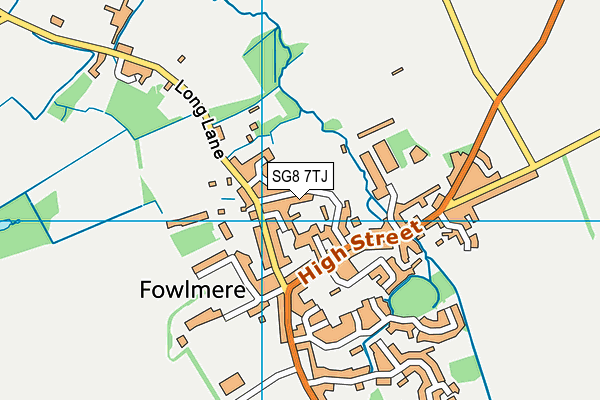 SG8 7TJ map - OS VectorMap District (Ordnance Survey)