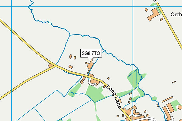 SG8 7TQ map - OS VectorMap District (Ordnance Survey)