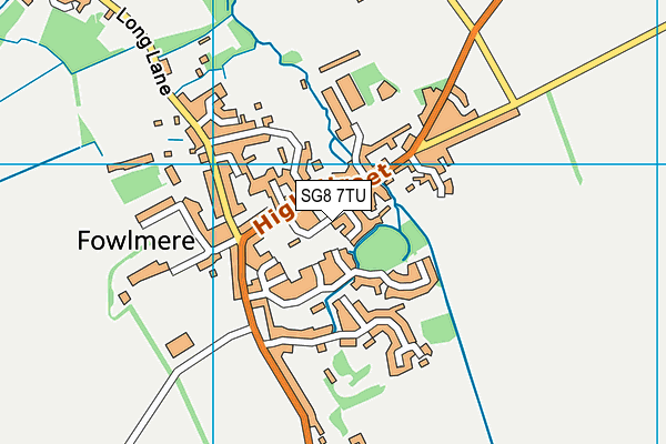 SG8 7TU map - OS VectorMap District (Ordnance Survey)