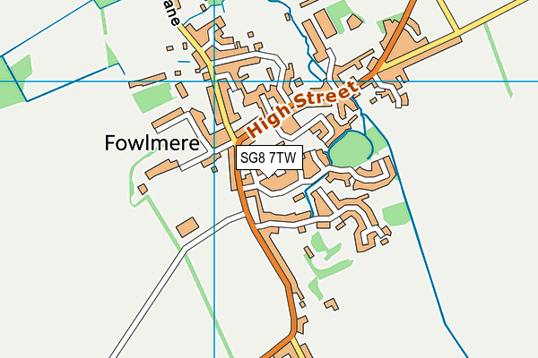 SG8 7TW map - OS VectorMap District (Ordnance Survey)