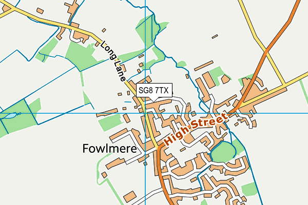 SG8 7TX map - OS VectorMap District (Ordnance Survey)