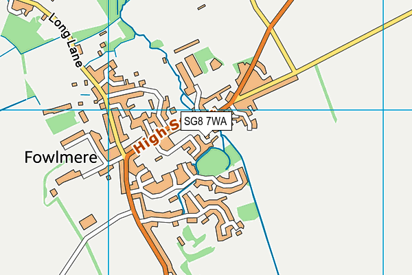 SG8 7WA map - OS VectorMap District (Ordnance Survey)