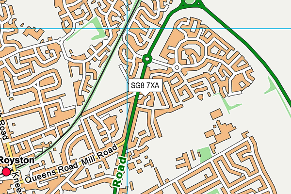 SG8 7XA map - OS VectorMap District (Ordnance Survey)