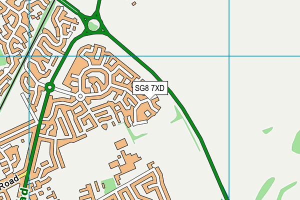 SG8 7XD map - OS VectorMap District (Ordnance Survey)