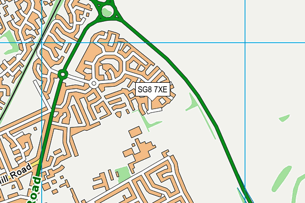 SG8 7XE map - OS VectorMap District (Ordnance Survey)