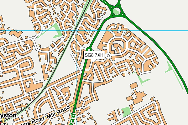 SG8 7XH map - OS VectorMap District (Ordnance Survey)