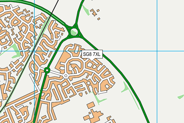 SG8 7XL map - OS VectorMap District (Ordnance Survey)