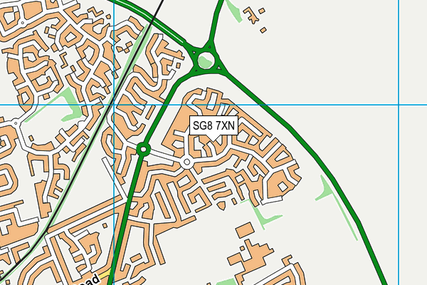 SG8 7XN map - OS VectorMap District (Ordnance Survey)