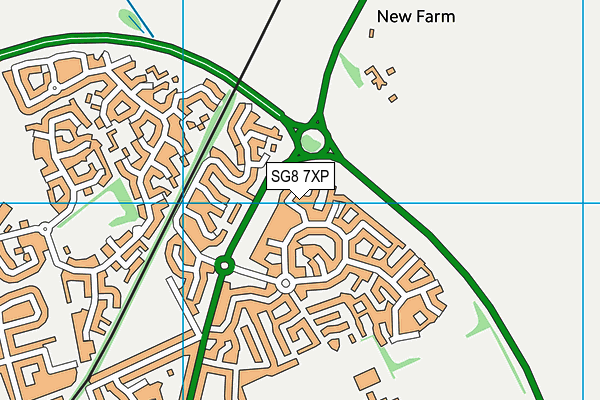 SG8 7XP map - OS VectorMap District (Ordnance Survey)
