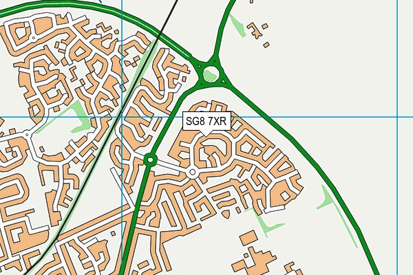 SG8 7XR map - OS VectorMap District (Ordnance Survey)