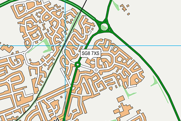 SG8 7XS map - OS VectorMap District (Ordnance Survey)