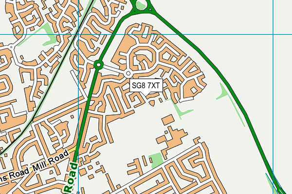 Royston Leisure Centre map (SG8 7XT) - OS VectorMap District (Ordnance Survey)