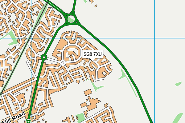 SG8 7XU map - OS VectorMap District (Ordnance Survey)