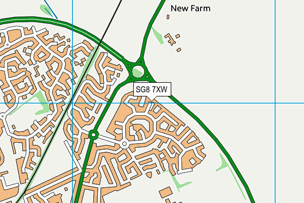 SG8 7XW map - OS VectorMap District (Ordnance Survey)