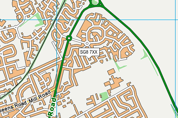 SG8 7XX map - OS VectorMap District (Ordnance Survey)