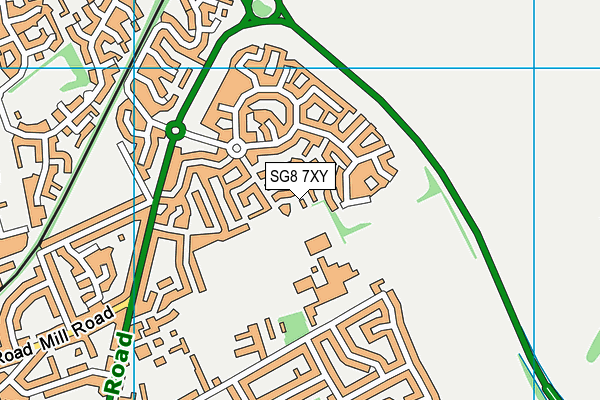 SG8 7XY map - OS VectorMap District (Ordnance Survey)