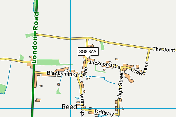 SG8 8AA map - OS VectorMap District (Ordnance Survey)
