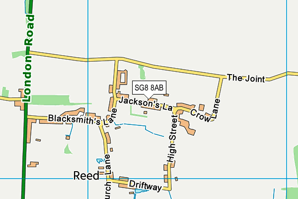 SG8 8AB map - OS VectorMap District (Ordnance Survey)