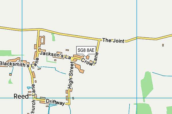 SG8 8AE map - OS VectorMap District (Ordnance Survey)