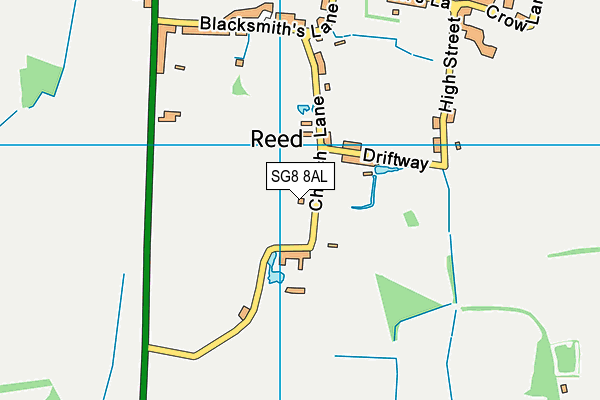 SG8 8AL map - OS VectorMap District (Ordnance Survey)
