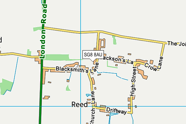 SG8 8AU map - OS VectorMap District (Ordnance Survey)