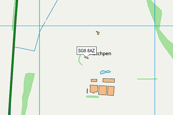 SG8 8AZ map - OS VectorMap District (Ordnance Survey)