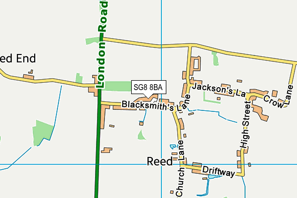 SG8 8BA map - OS VectorMap District (Ordnance Survey)