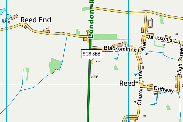 SG8 8BB map - OS VectorMap District (Ordnance Survey)