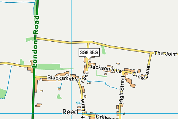 SG8 8BG map - OS VectorMap District (Ordnance Survey)