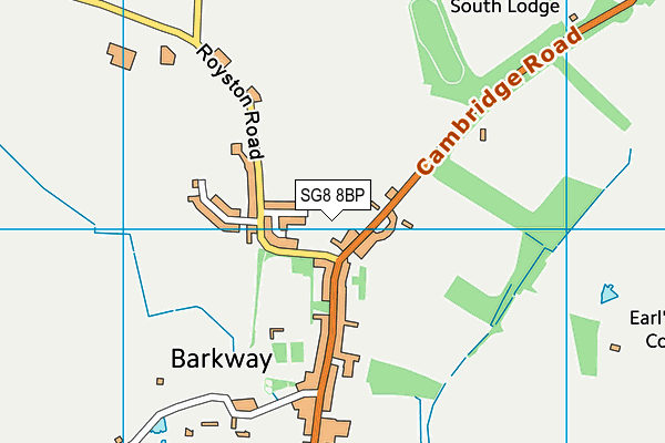 SG8 8BP map - OS VectorMap District (Ordnance Survey)