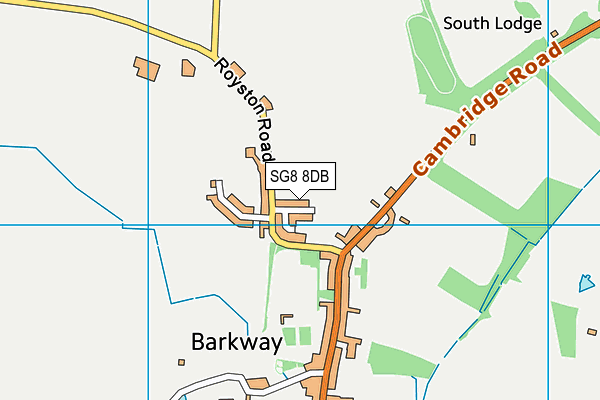 SG8 8DB map - OS VectorMap District (Ordnance Survey)