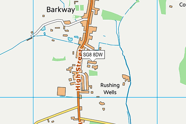 SG8 8DW map - OS VectorMap District (Ordnance Survey)