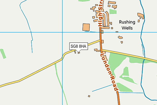 SG8 8HA map - OS VectorMap District (Ordnance Survey)